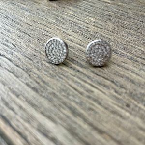 Silver and diamond stud earrings